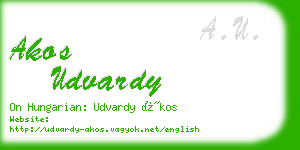 akos udvardy business card